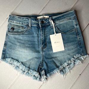 KanCan - Mid Rise Light Wash Denim Cutoff Shorts - Size 7/27